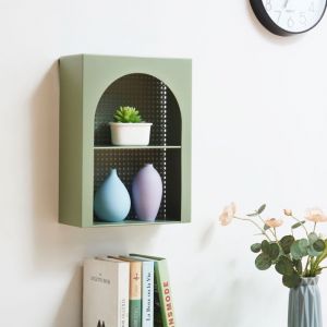 &Eacute;tag&egrave;re murale J&auml;ller 40 x 30 x 13 cm vert [en.casa]