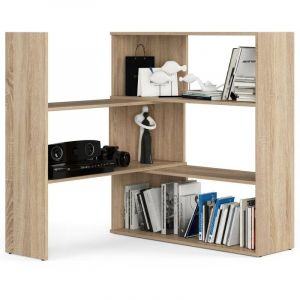 Bibliotheque mobile TWIST Ch&ecirc;ne Sonoma 173,6 cm fa&ccedil;ade Ch&ecirc;ne Sonoma 3 &eacute;tag&egrave;res 173,6x30x109,3 cm