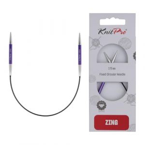Knitpro Aiguilles &agrave; tricoter fixes Zing &ndash; &Eacute;pingles &agrave; tricoter circulaires 22,5 cm x 3,75 mm