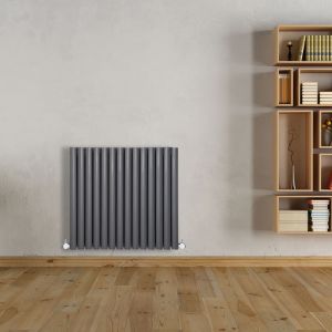 Image de Hudson Reed Radiateur Design Horizontal Anthracite Vitality 63,5cm x 83,4cm x 7,8cm 1304 Watts