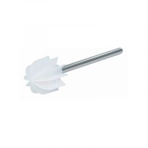 Wenko Brosse WC blanche de rechange à lamelles en silicone avec manche acier inox, brillante