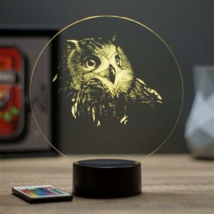 Lampe illusion 3D Tête de hibou
