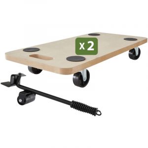 Pack and Move - Kit levier soulève Meubles - 2 Chariot Roulettes 150 kg - Lève Porte 100 KG - Pour meubles lourds - Déplacer meubles et Portes