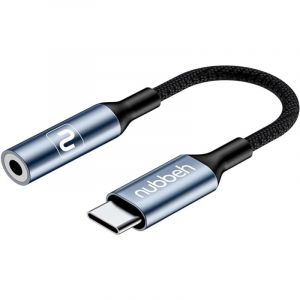 Nubbeh Metal Soul Adaptateur numérique USB-C vers Mini Jack 3,5 mm Gris Métal Nylon