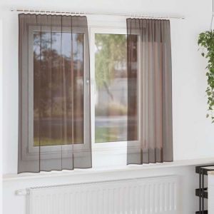 VidaXL Rideaux en voile avec passe-tringles 2 pcs marron