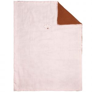 Nattou Couverture en tricot réversible 75 x 100 cm - Rose/Rouille