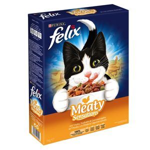 Purina Felix Meaty Sensations - Croquettes à la volaille pour chat (2 kg)