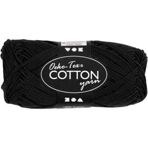 Creotime Pelote de fil de coton - 50 g Noir