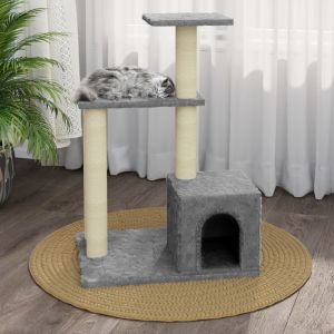 VidaXL Arbre &agrave; chat avec griffoirs en sisal Gris clair 71 cm