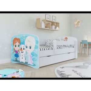 Lit babydreams blanc, frozen, sans tiroir, sans matelas 140/70