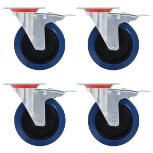 Image de VidaXL Roulettes pivotantes avec double frein 4 pcs 125 mm