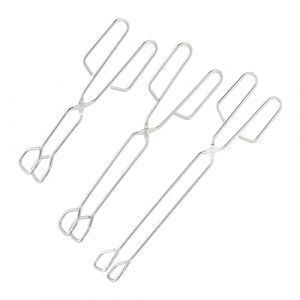 Relaxdays Pince de Barbecue, Lot de 3, Acier Inoxydable, Pinces à Ciseaux, Barbecue, Cuisine, 24, 30 et 38 cm, argentée