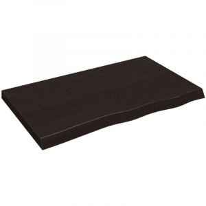 VidaXL Dessus de table marron foncé bois chêne massif traité