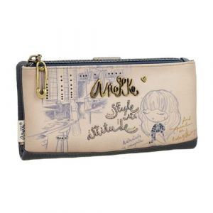 Anekke - Portefeuille tout-en-un souple "Studio" - L - 21 x 10 x 2 cm - Bleu