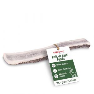 Supravit Gespaltenes Hirschgeweih f&uuml;r Hunde Gr&ouml;&szlig;e XS| 100% Rothirsch-Geweih