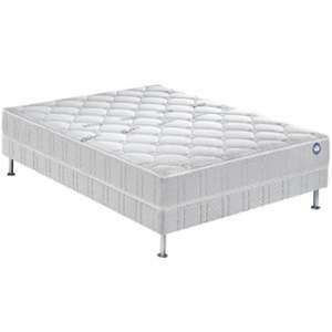 Image de Bultex Ensemble matelas + sommier 160 x 200 cm - Mousse HR - 33kg/m3 - Tres ferme - SILVERY - SILVERY 160 x 200 cm - Mousse HR 33kg/m3 - Très ferme - 21 cm - Sommier à lattes - 2 personnes