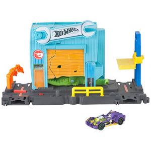 Mattel City Garage Attaque Alligator, coffret de jeu pour petites voitures avec circuit et pistes, Jouet pour enfant, FNB06