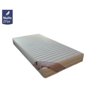 Nuits D'Or Matelas 70x190 Mousse Haute R&eacute;silience HR 35 Kg/m3 Hauteur 18 Cm Soutien Tr&egrave;s Ferme + Oreiller &agrave; M&eacute;moire de Forme + Pro