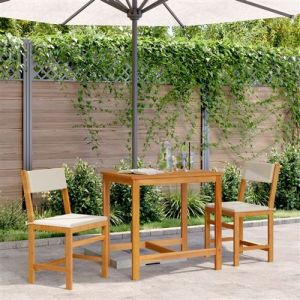 VidaXL Ensemble de balcon avec coussins 3 pcs bois massif d'acacia, ensemble de meubles de jardin, ensemble de meubles de balcon, table et chaises d'extérieur