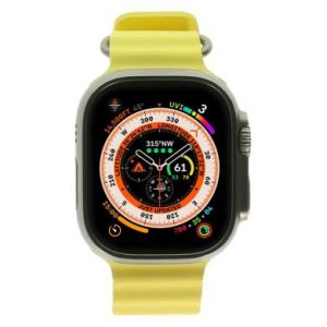 Apple Watch Ultra GPS + Cellular 49mm titane bracelet océan jaune - comme neuf - extras