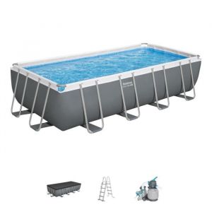 Bestway Kit Piscine hors sol tubulaire - Steel Pro Max - 549 x 274 x 122 cm - Rectangulaire (Filtre a sable, &eacute;chelle, b&acirc;che)