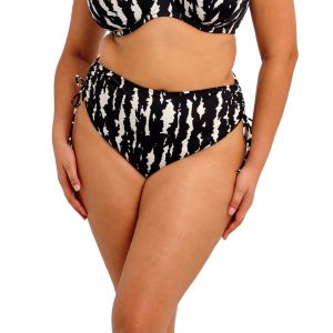ELOMI bas de maillot de bain culotte haute coulissante Echo Shell Noir/Blanc - Taille 40