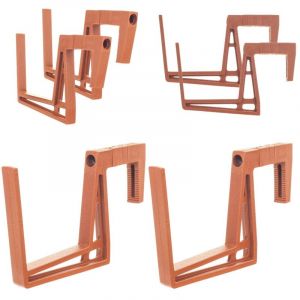 Lot de 2 supports de jardini&egrave;re de balcon, en plastique, sans per&ccedil;age, crochets r&eacute;glables et supports pour jardini&egrave;re, balcon, rouge brique - Kadax