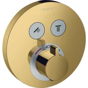 Image de Hansgrohe Facade pour mitigeur thermostatique encastré ShowerSelect S avec 2 fonctions aspect doré poli