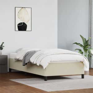 VidaXL Cadre de lit Crème 80x200 cm Similicuir - Crème