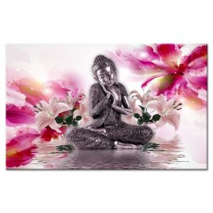 Image de Tableau D&eacute;co Ambiance Zen D&eacute;co Bouddha Moderne - Zen - 80x50 cm - Violet