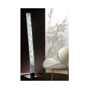 Diyas Lampadaire Euphoria 2 Ampoules T5, chrome poli/blanc opal verre