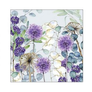 20 SERVIETTES DE TABLE JETABLE PAPIER FLEURS PLANTES LUNAIRES 33CM