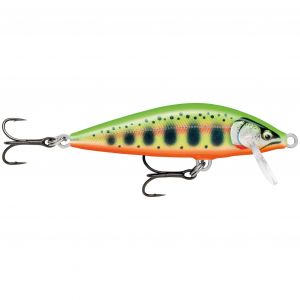 Rapala Leurre de Pêche Countdown Elite Construction Balsa - Leurre Eau Douce Coulant - Profondeur de Nage 0,9m - Taille 4,5cm / 3,5g - Fabriqué en Estonie - Gilded Chartreuse Yamame