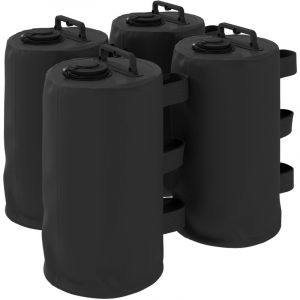 Outsunny Lot de 4 Sacs de Lestage pour Tonnelle - Remplissage d'Eau ou de Sable avec Poign&eacute;es de Transport - Tissu 500D - Noir