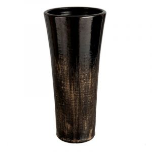 Vase Rond Design "Tâc s" 39cm Noir & Or Prix