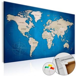 Artgeist Tableau en liège - Dark Blue Trail [Cork Map] 60x40