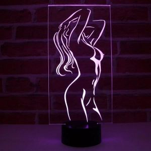 Image de Lampe illusion femme nue avec télécommande - Cadeau anniversaire surprise Collection Déco