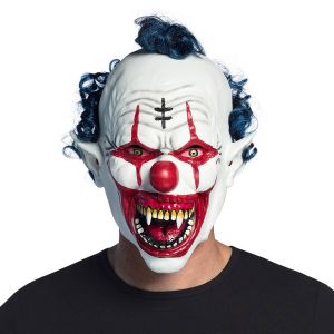 Ruedelafete Masque Latex avec cheveux : Clown Vampire