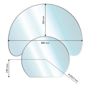 Aduro Plaque de sol en verre. demi-lune 77x79cm