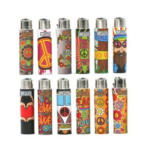 Lot de 12 Briquets Clipper Hippie Cover