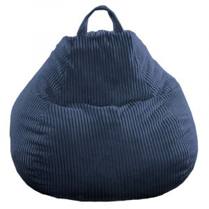 Bananair - Pouf Poire Velours Côtelé - 105x85 cm Bleu foncé