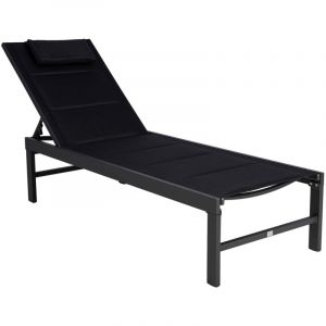 M&S Bain de soleil en aluminium et textilene gris