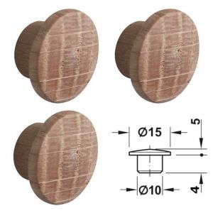 Cyclingcolors 4x Cache trou bois naturel 10 mm Chêne vis plastique capuchon protection perçage