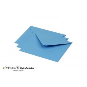 Clairefontaine 60122C - Enveloppe Pollen 125x138, 120 g/m², coloris bleu turquoise, en paquet cellophané de 20