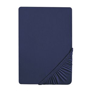 Biberna 77144-290-041 Drap-housse en jersey stretch 140 x 200 cm 160 x 200 cm Couleur: Marine