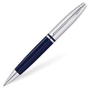 Cross Calais Stylo bille Chrome/laque bleue