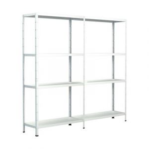 Schulte-ufer Etagère emboîtable avec 2 x 4 tablettes PowerMAX, charge admissible 65 kg, 180x160x40 cm (HxLxP), blanc