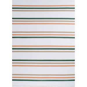 Nazar Tapis extérieur réversible motif rayures - Vert - 180x280 cm