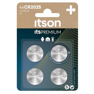 ITSON Pack 4 Piles Bouton Lithium CR2025 3V Idéale Clé de Voiture, Montre