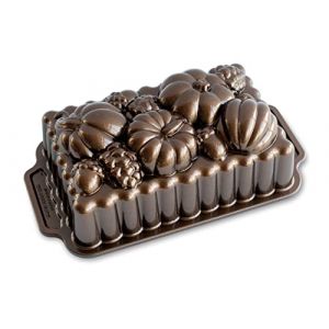 Nordic ware Moule à cake Citrouille Bronze - Revêtement antiadhésif - Fonte d'aluminium